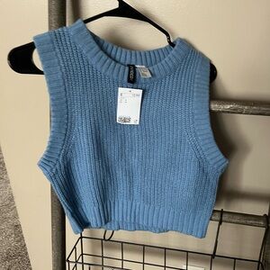 H&M Light Blue Knit Sweater Vest